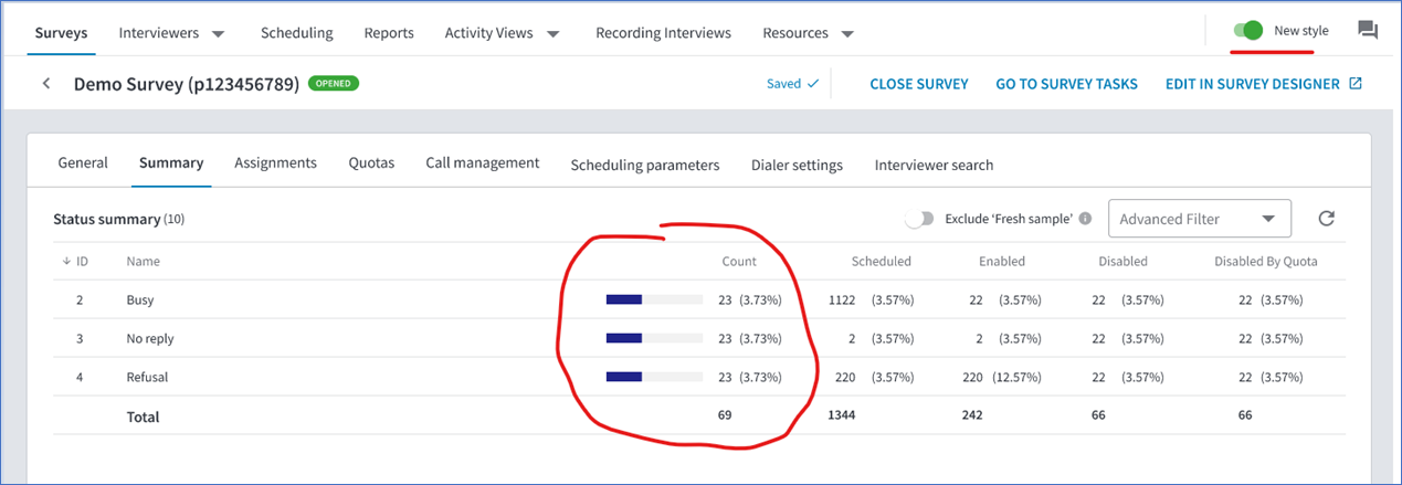 New-style Summary tab