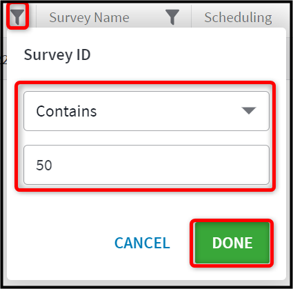 Creating a quick filter