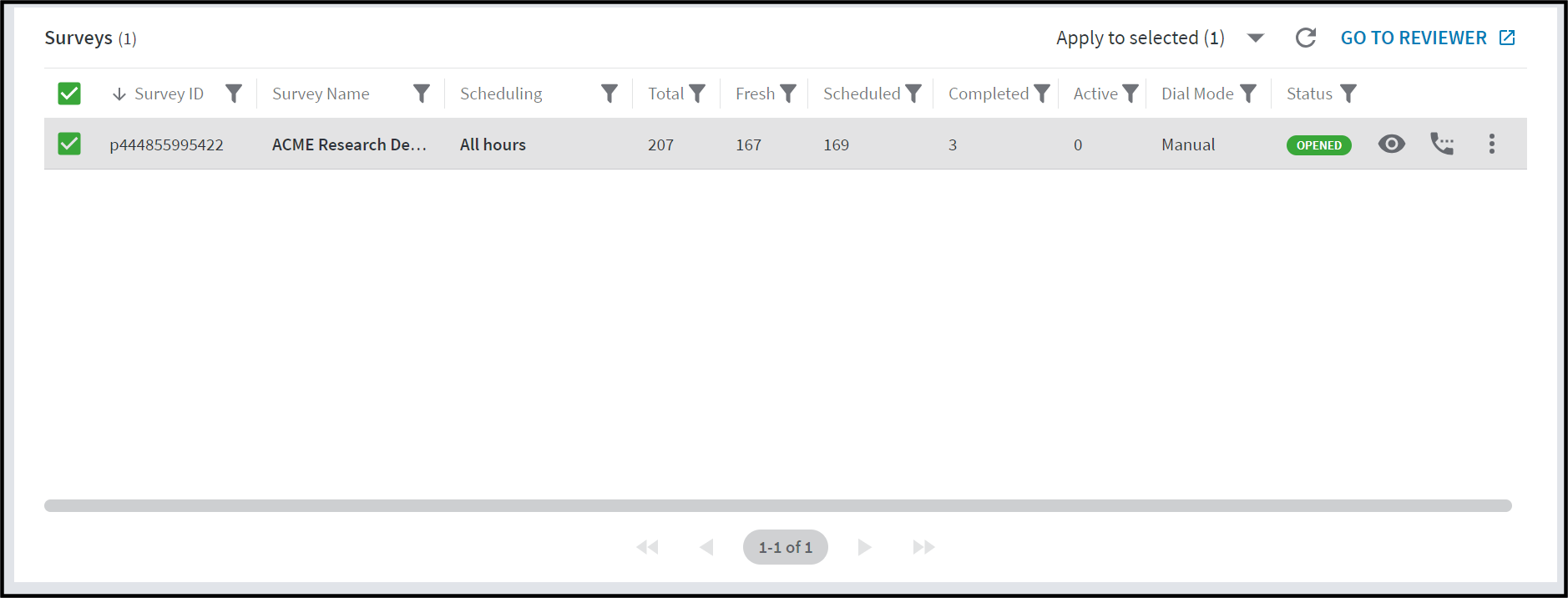 Select an object on a grid page
