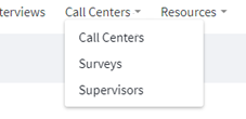 Choosing a Navigation menu item displays a sub-menu