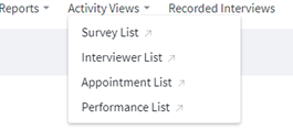Activity Views are displayed in a separate window
