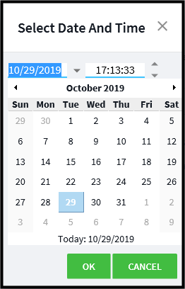 The date/time form