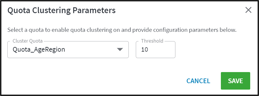Configuring the Quota clustering parameters     
