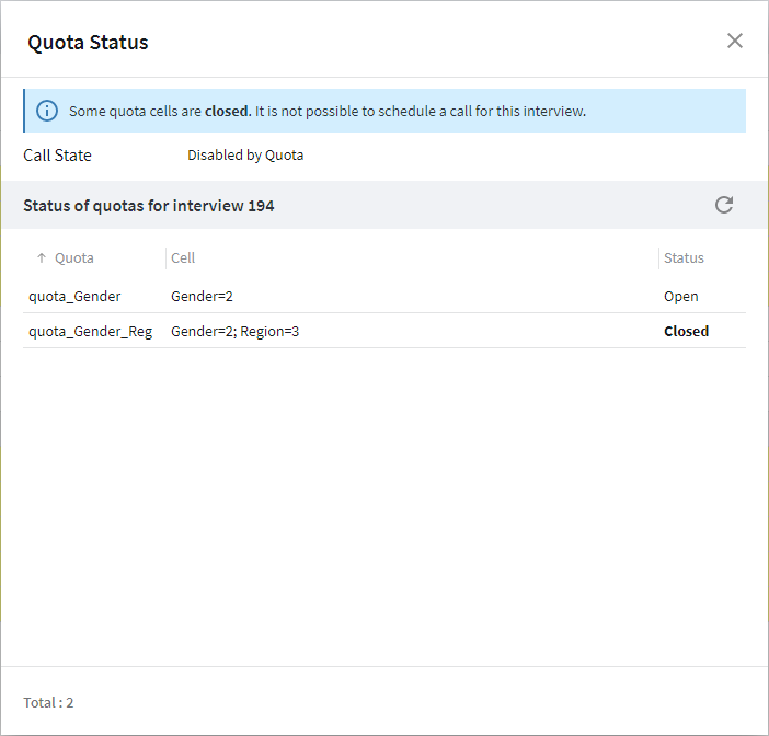 Quota Status Overlay